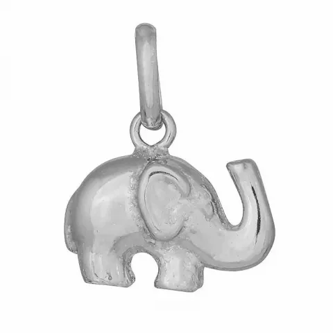 Glanzend Siersbøl olifant hanger in zilver