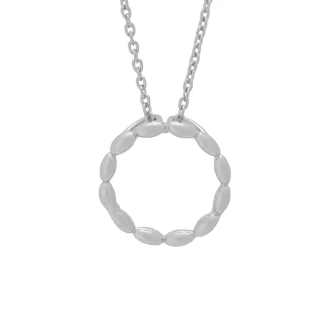 Siersbøl cirkel hanger met ketting in gerodineerd zilver