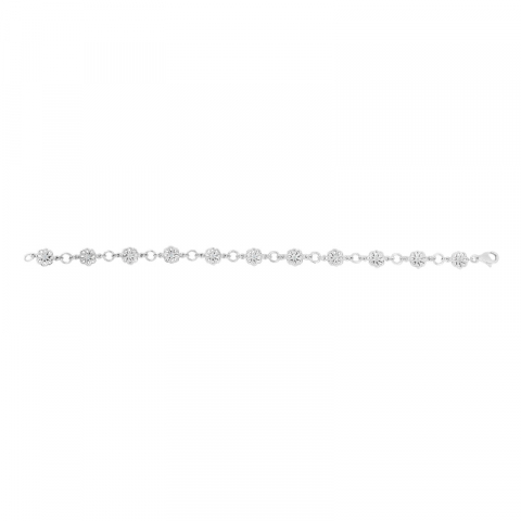 Siersbøl bloem armband in gerodineerd zilver