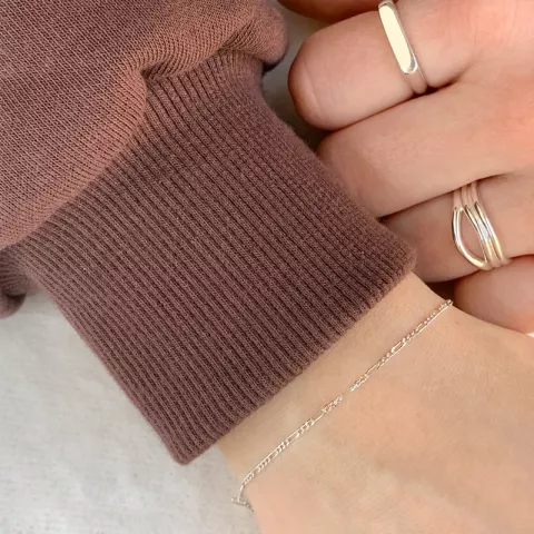 Siersbøl figaro armband in gerodineerd zilver
