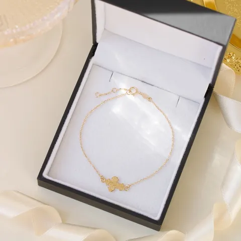 13 x 8 mm Siersbøl dagmarkruis armband in 9 karaat goud