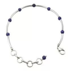 Rond blauwe armband in zilver