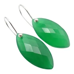 groene onyx oorbellen in zilver