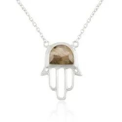 hamsa hand ketting in zilver met hanger in zilver