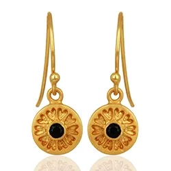 onyx oorbellen in verguld sterlingzilver