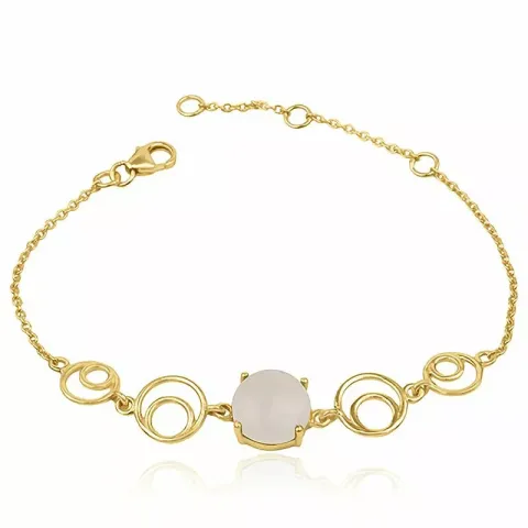 Maansteen armband in verguld sterlingzilver met hanger in verguld sterlingzilver