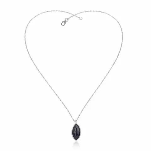 ovale ketting in zilver met hanger in zilver