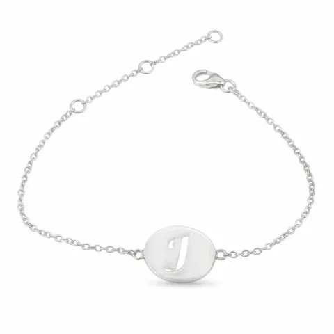 letter j met krassen armband in zilver met hanger in zilver