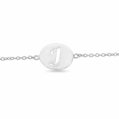 letter j met krassen armband in zilver met hanger in zilver