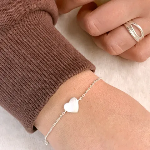 hart armband in zilver met hanger in zilver