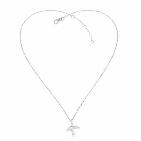 vogel ketting in zilver met hanger in zilver