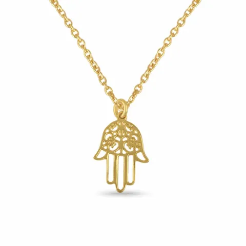 hamsa hand ketting in verguld sterlingzilver met hanger in verguld sterlingzilver