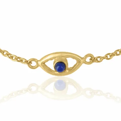 testsieraad evil eye lazuursteen armband in verguld sterlingzilver met hanger in verguld sterlingzilver