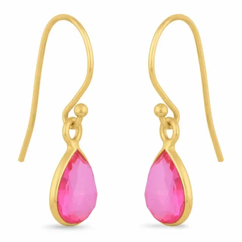 lange druppel oorbellen in verguld zilver - Loom Stones