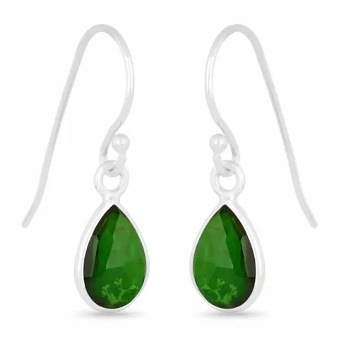 lange druppel oorbellen in zilver - Loom Stones