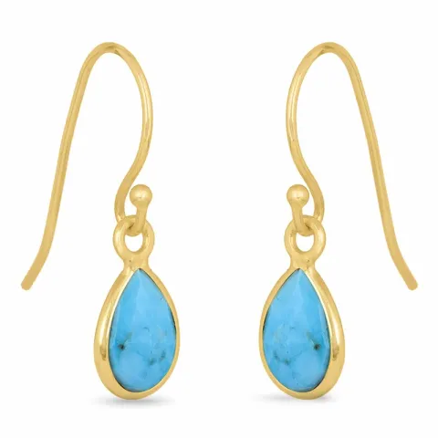 lange oorbellen in verguld zilver - Loom Stones