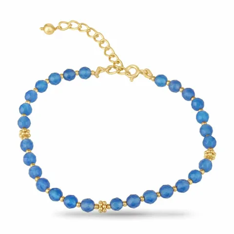 blauwe caledoniet armband in verguld sterlingzilver 14 cm 7 cm x 5,12 mm