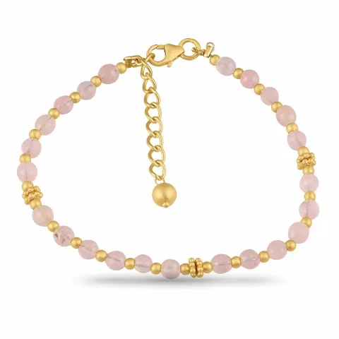 roze caledoniet armband in verguld sterlingzilver 14 cm 7 cm x 5,12 mm