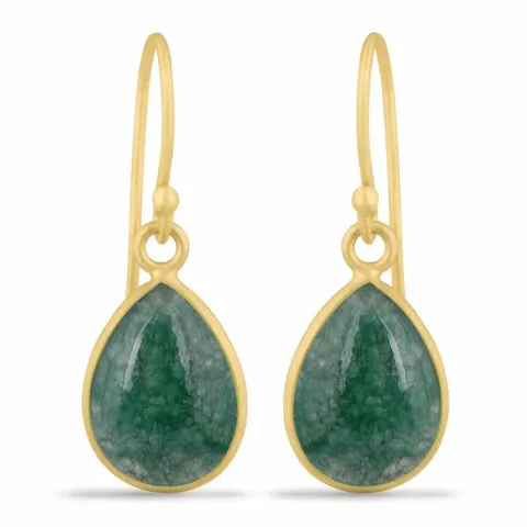 lange oorbellen in verguld zilver - Loom Stones