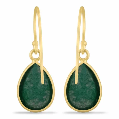 lange oorbellen in verguld zilver - Loom Stones