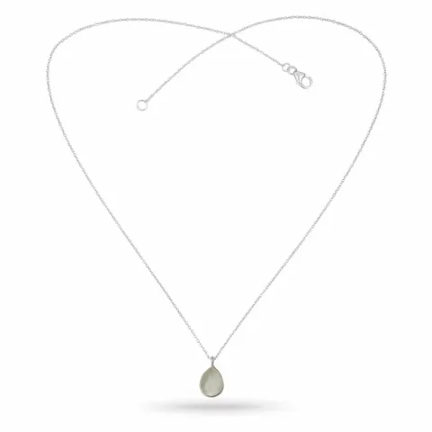 Witte maansteen ketting in zilver met hanger in zilver