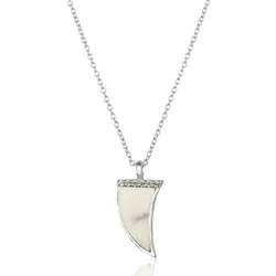 Horn ketting in zilver met hanger in zilver