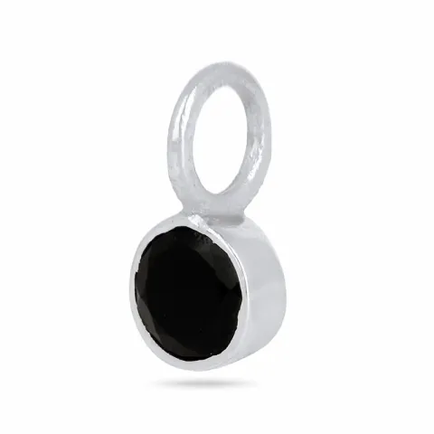 Klein onyx hanger in zilver