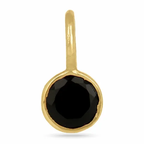 Klein zwart onyx hanger in verguld sterlingzilver