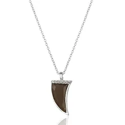 Horn topaas ketting in zilver met hanger in zilver