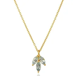 blad ketting in verguld sterlingzilver met hanger in verguld sterlingzilver