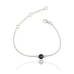 Rond armband in zilver met hanger in zilver