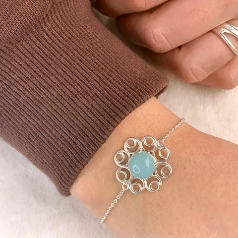 caledoniet armband in zilver met hanger in zilver