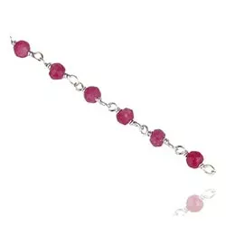 pink aventurijn armband in zilver 15 cm plus 6 cm x 3,0 mm