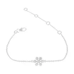 sneeuwvlokken armband in zilver met hanger in zilver