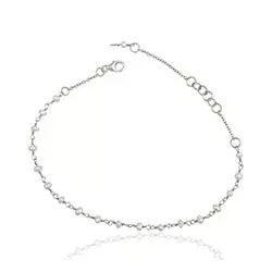 witte kristal armband in zilver 17 cm plus 4 cm x 3,0 mm