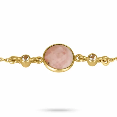 opaal kinder armband in verguld sterlingzilver met hanger in verguld sterlingzilver