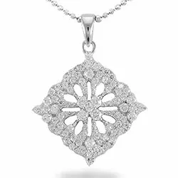 zirkoon hanger in zilver