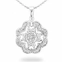 zirkoon hanger in zilver