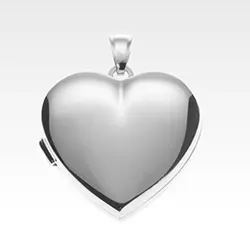 24 mm hart medaillon in zilver