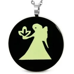 Rond de maagd hanger in staal