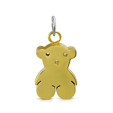 teddybeer hanger in staal en verguld staal