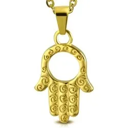 Hamsa hand hanger in verguld staal