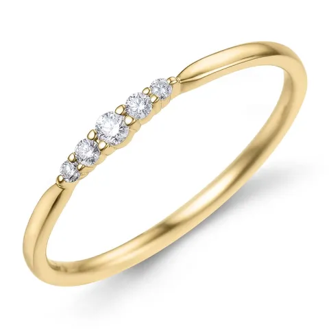 diamant ring in 9 karaat goud 0,08 ct - Simple Diamonds