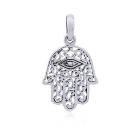 hamsa hand hanger in zilver