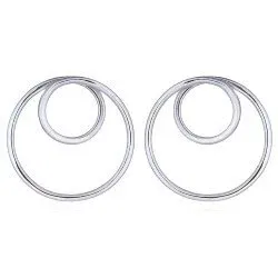Rond oorsteker in zilver