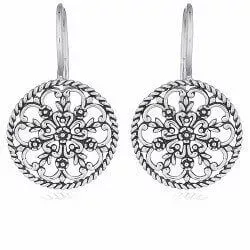 Matte rond oorsteker in zilver