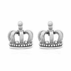 kroon oorsteker in zilver