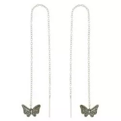 vlinder oorhanger in zilver