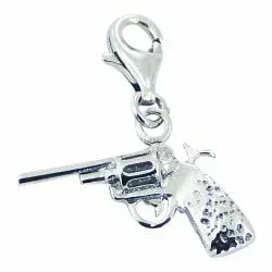 Pistool bedeltje in zilver