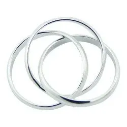 Glad driedelige ring in zilver